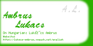 ambrus lukacs business card